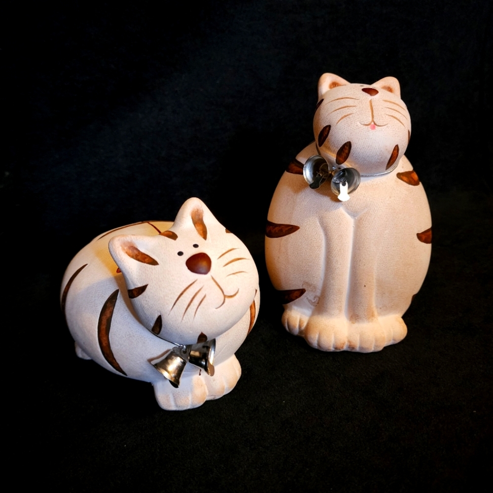 (2) Ceramic Cat Piggy Banks